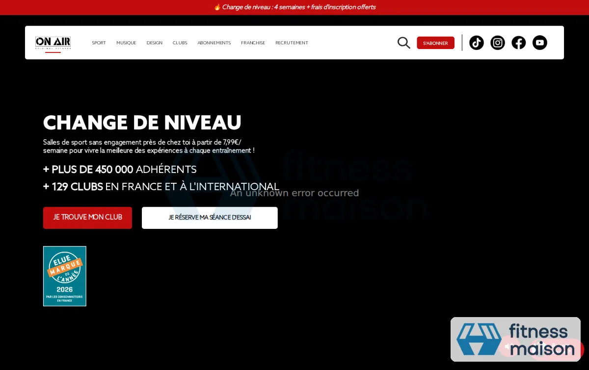Capture : ON AIR FITNESS - Are you ready ? - Salle de sport haut de gamme
